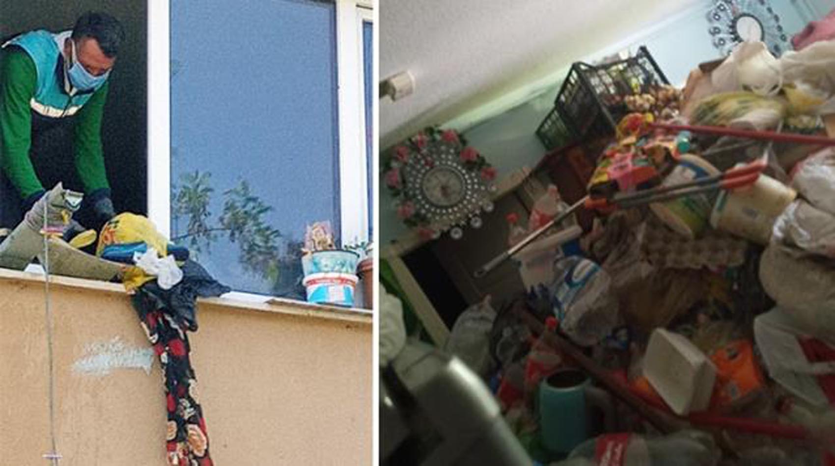 Mahalle kokudan rahatsız oldu! Yaşlı kadının evinden 4 kamyon çöp çıktı