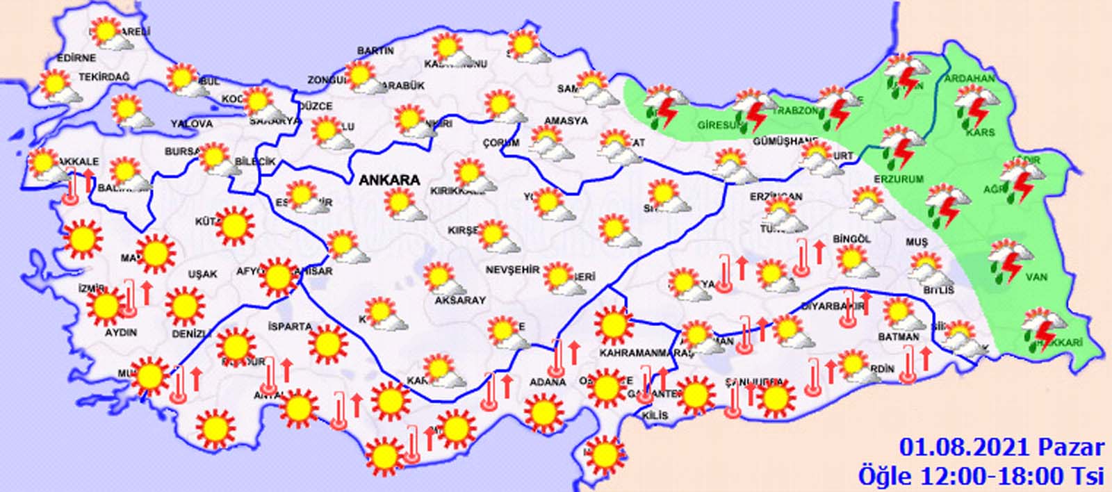Meteoroloji korkuttu: Hava sıcaklıkları mevsim normallerinin 4 ila 8 derece üzerinde olacak! 1 Ağustos Pazar hava durumu...