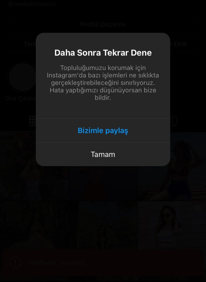 İnstagram daha sonra tekrar dene hatasının sebebi nedir 25 Mayıs 2022? | İnstagram topluluk kuralları uyarısı neden çıkıyor?