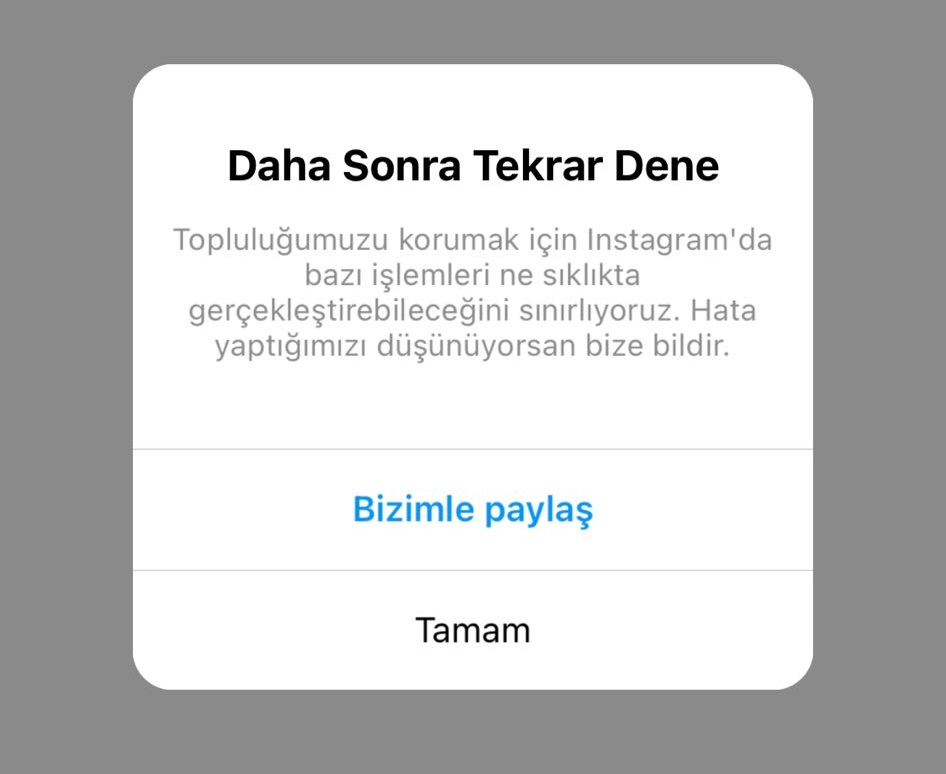 İnstagram daha sonra tekrar dene hatasının sebebi nedir 25 Mayıs 2022? | İnstagram topluluk kuralları uyarısı neden çıkıyor?