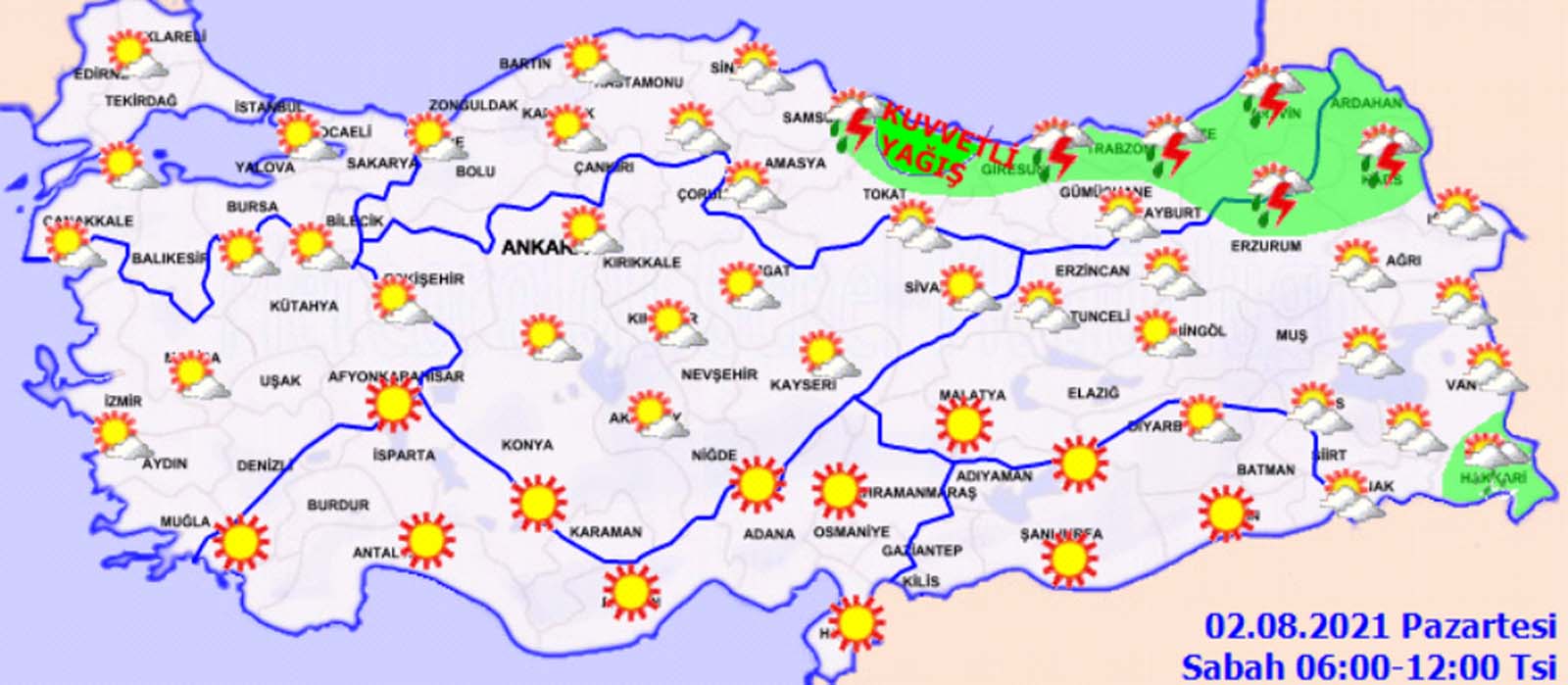 Meteoroloji Genel Müdürlüğü, su baskınlarına karşı uyardı! İşte 2 Ağustos Pazartesi hava durumu...