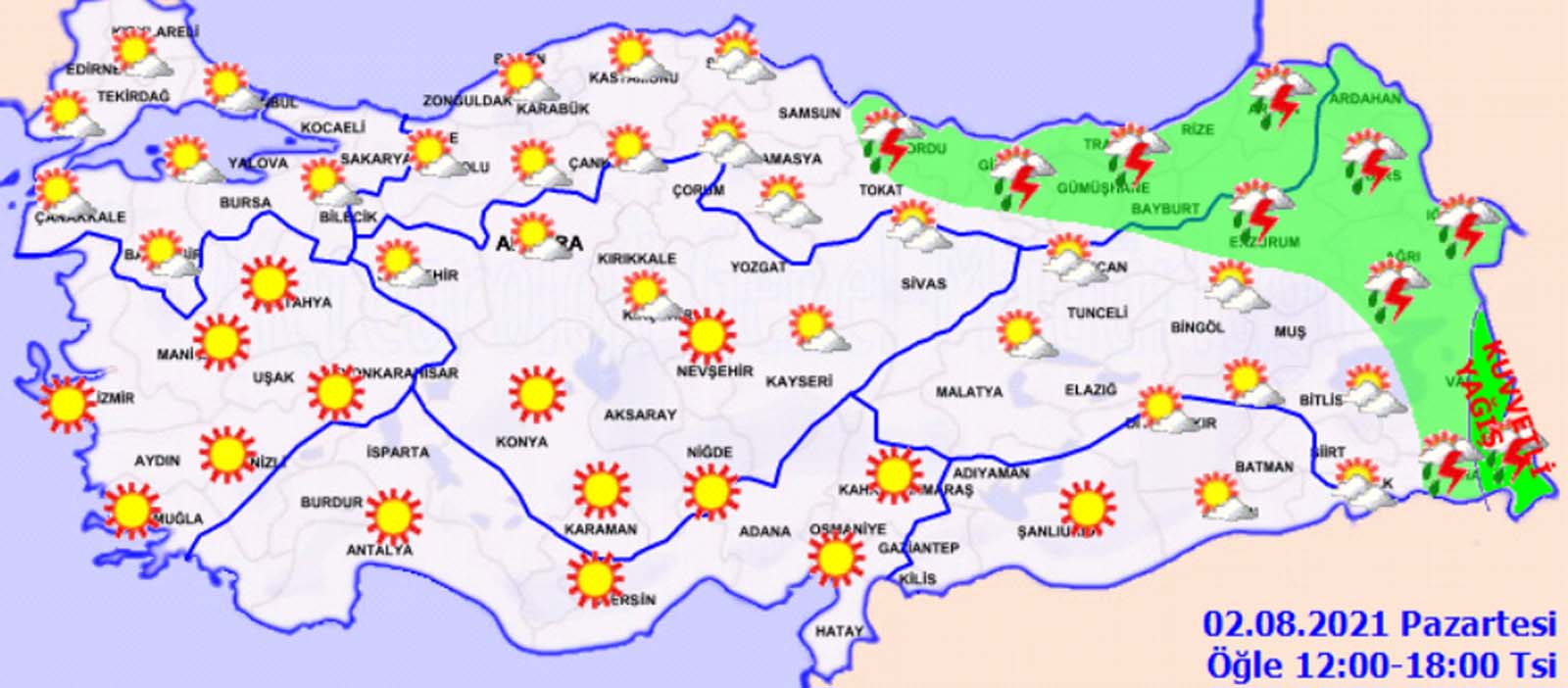 Meteoroloji Genel Müdürlüğü, su baskınlarına karşı uyardı! İşte 2 Ağustos Pazartesi hava durumu...