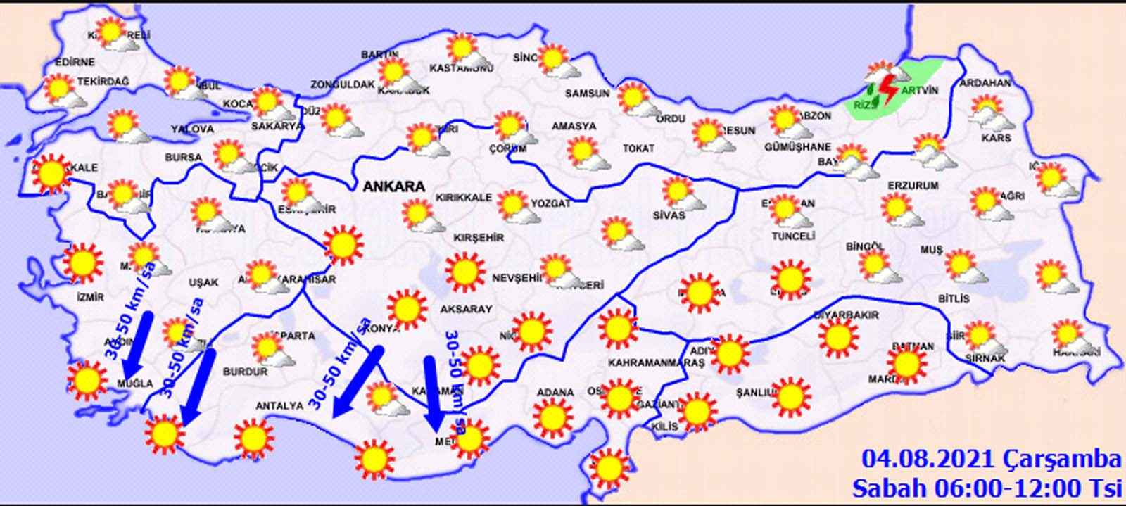 Hava sıcaklığı bunaltacak! İşte il il 4 Ağustos 2021 Çarşamba hava durumu
