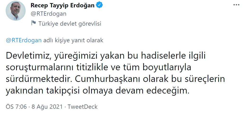 Cumhurbaşkanı Erdoğan'dan Balıkesir'deki kazaya ilişkin flaş açıklama