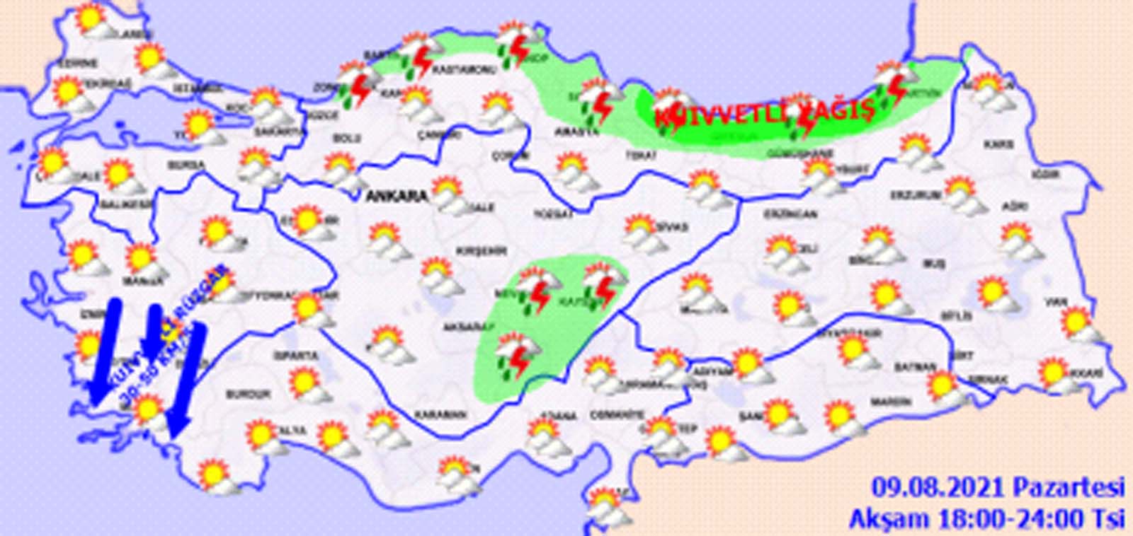 Meteorolojiden sağanak yağış uyarısı! O bölgelerde dışarı çıkarken şemsiyenizi yanınızdan eksik etmeyin! Hava bugün nasıl olacak 9 Ağustos 2021 Pazartesi?