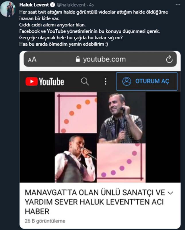 Haluk Levent öldü mü?