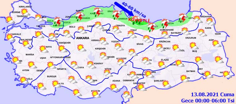 Meteorolojiden sel baskını için uyarı geldi! O illerdeki vatandaşlar dikkatli olsun! Hava bugün nasıl olacak 12 Ağustos 2021 Perşembe?