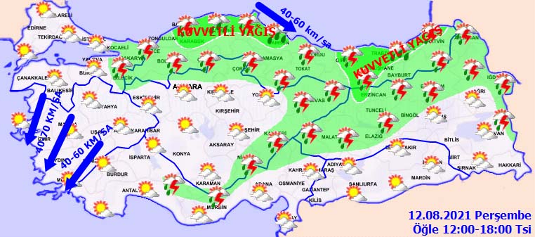 Meteorolojiden sel baskını için uyarı geldi! O illerdeki vatandaşlar dikkatli olsun! Hava bugün nasıl olacak 12 Ağustos 2021 Perşembe?