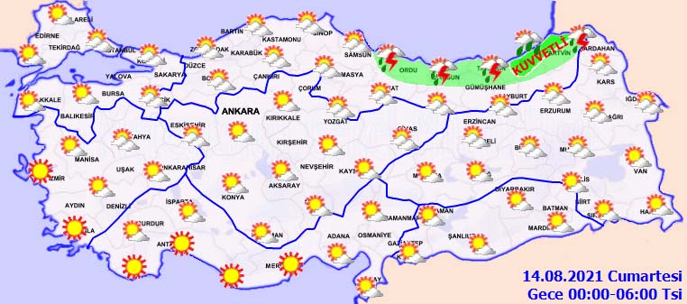 Sağanak yağış devam edecek mi? Meteorolojinin tahminleri açıklandı! Hava bugün nasıl olacak13 Ağustos 2021 Cuma?