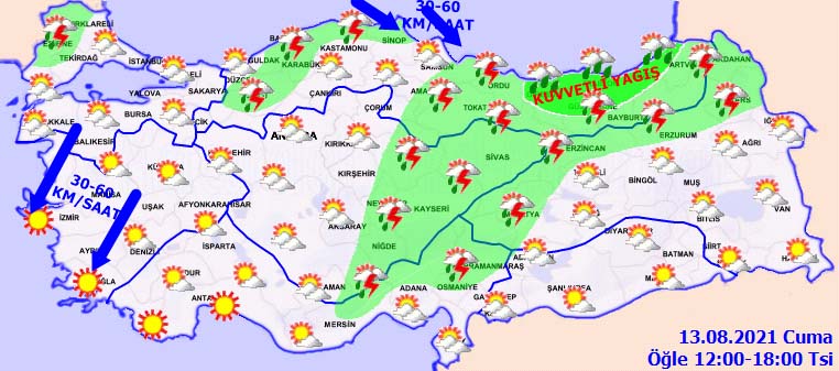 Sağanak yağış devam edecek mi? Meteorolojinin tahminleri açıklandı! Hava bugün nasıl olacak13 Ağustos 2021 Cuma?