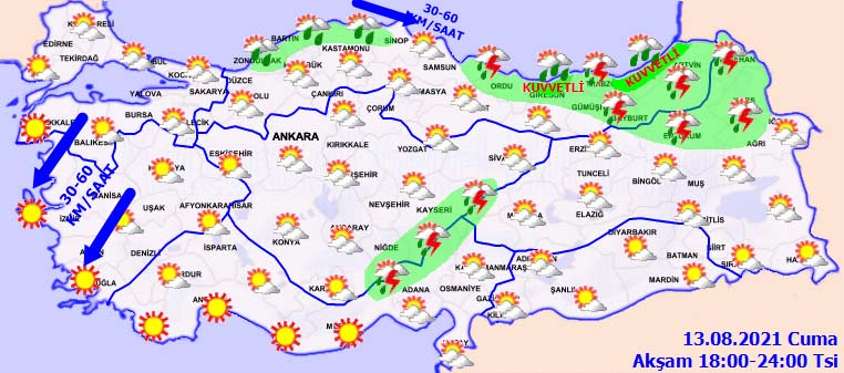 Sağanak yağış devam edecek mi? Meteorolojinin tahminleri açıklandı! Hava bugün nasıl olacak13 Ağustos 2021 Cuma?
