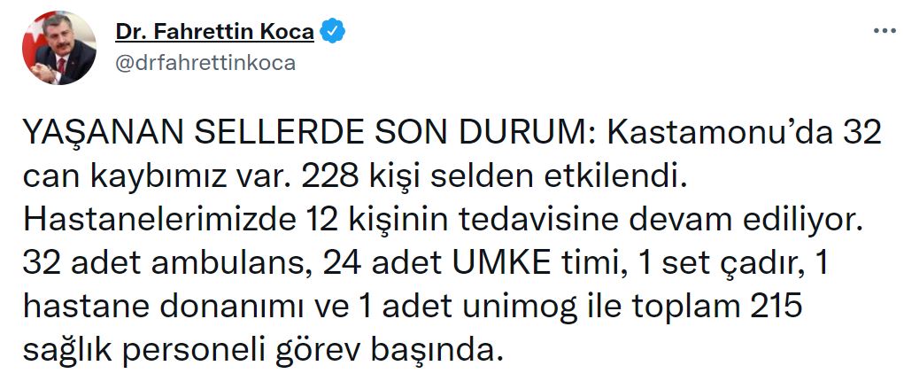 Son dakika | Batı Karadeniz'de sel felaketi! Bakan Koca acı haberi duyurdu