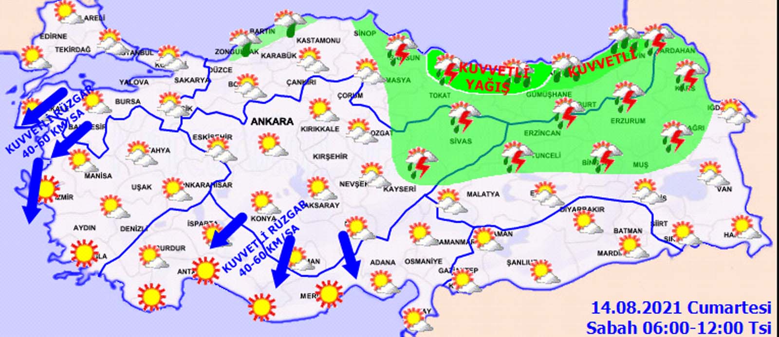 14 Ağustos 2021 Cumartesi hava nasıl olacak? Meteoroloji uyardı: Çok kuvvetli ve şiddetli yağış bekleniyor! 