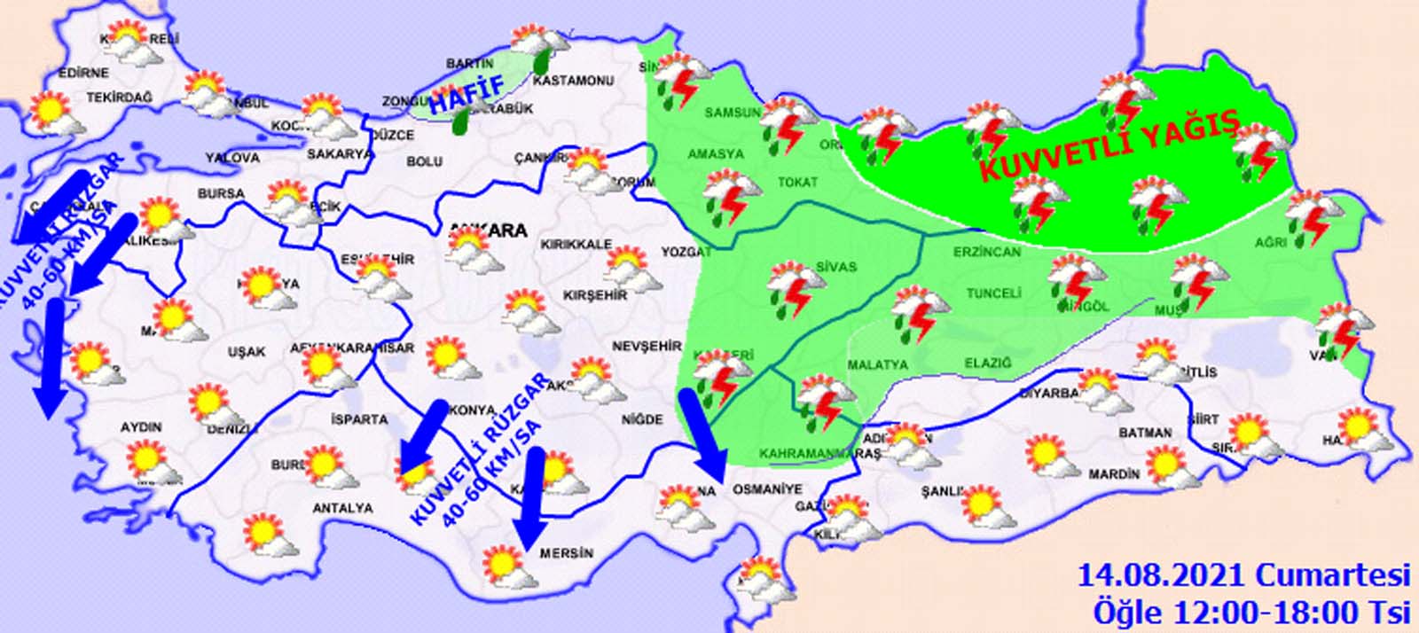 14 Ağustos 2021 Cumartesi hava nasıl olacak? Meteoroloji uyardı: Çok kuvvetli ve şiddetli yağış bekleniyor! 