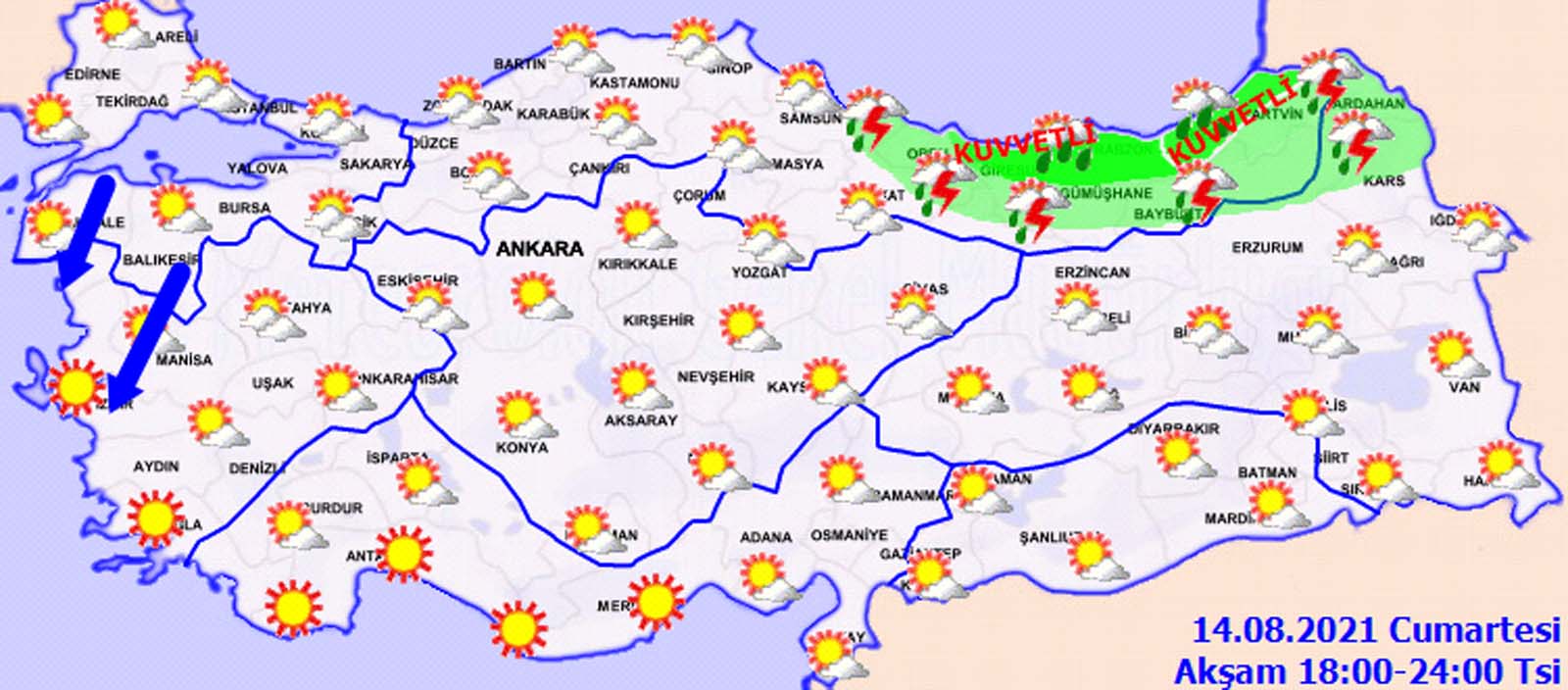 14 Ağustos 2021 Cumartesi hava nasıl olacak? Meteoroloji uyardı: Çok kuvvetli ve şiddetli yağış bekleniyor! 