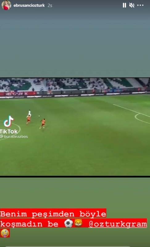 Ebru Şancı'dan esprili paylaşım! Galatasaray maçı ardından eşi Alpaslan Öztürk'e göndermede bulundu!