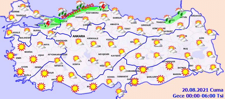 Meteoroloji duyurdu: Marmara ve Doğu Karadeniz kıyılarında sağanak etkisini gösterecek! Hava bugün nasıl olacak 19 Ağustos 2021 Perşembe?