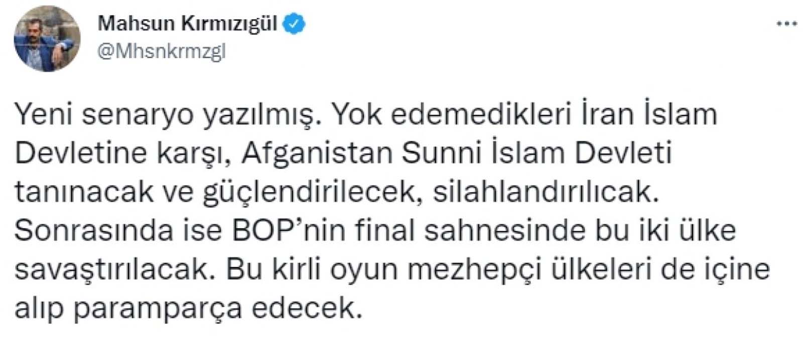 Mahsun Kırmızıgül Taliban ve Afganistan yorumuyla dikkat çekti: Yeryüzünün zebanileri bizim kardeşimiz olamaz