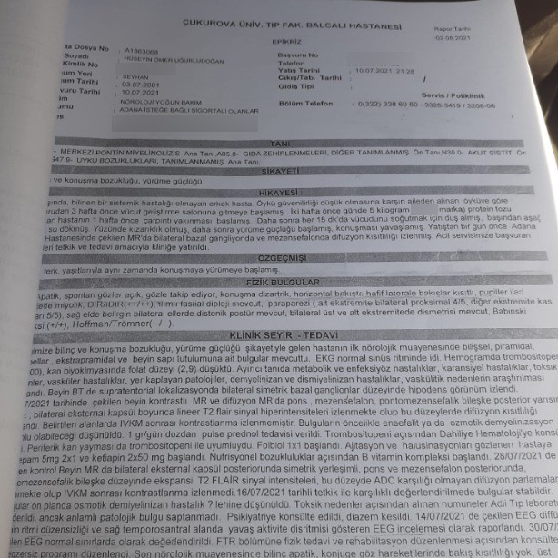 Spor salonunun önerdiği protein tozunu içtikten sonra felç kaldığı söylenen gencin raporundaki ilginç detay!