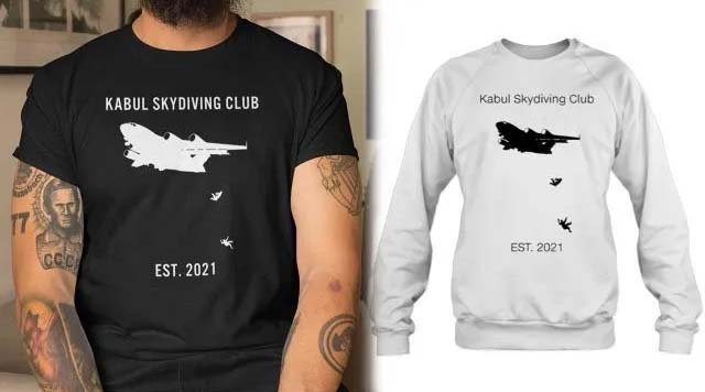 ABD'de vicdansızlığın resmi! Alışveriş sitesi, Afganistan'da uçaktan düşen insanların siluetlerini tişört baskısı yaptı