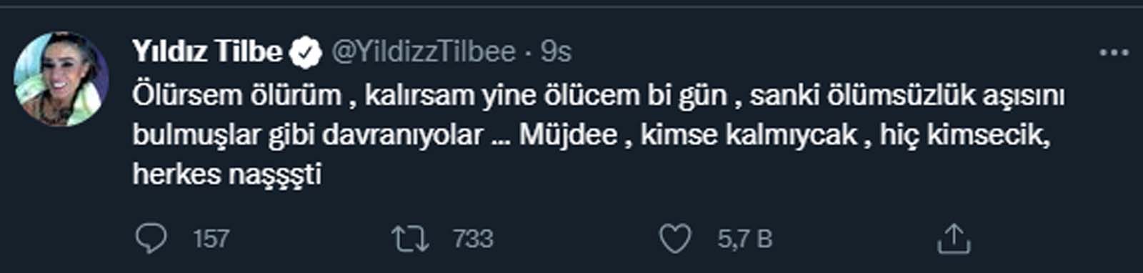 Yıldız Tilbe ortalığı fena karıştırdı! Aşıyı reddettiğini açıkladı sosyal medyada tartışma yarattı! Aşıyı da pcr da reddediyorum, Allahın dediği olur