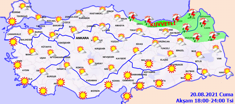 Meteorolojiden kritik uyarı: Ani sel ve doluya dikkat! Hava bugün nasıl olacak 21 Ağustos 2021 Cumartesi?