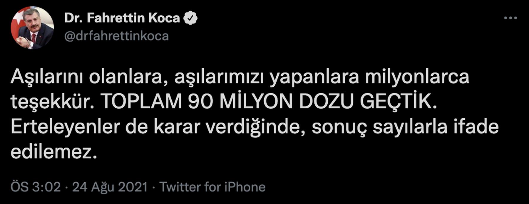 Türkiye'de yapılan koronavirüs aşısının dozu 90 milyonu geçti! 