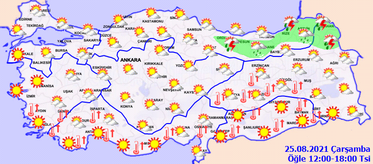 Meteoroloji duyurdu! Sağanak yağışlar ve gök gürültüsüne karşı tedbirli olun! Hava bugün nasıl olacak 25 Ağustos 2021 Çarşamba?