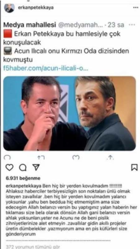 Acun Ilıcalı tarafından kovulduğu iddia edilen Erkan Petekkaya ateş püskürdü! Akıllı projeler üretin dümbelekler