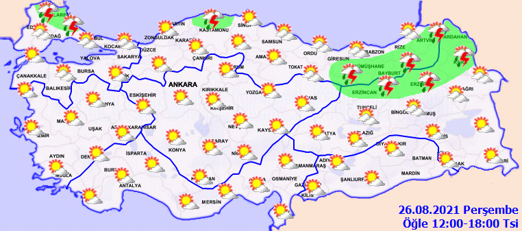Meteorolojiden kritik uyarı: Güneş çarpmalarına dikkat! Hava bugün nasıl olacak 26 Ağustos 2021 Perşembe?
