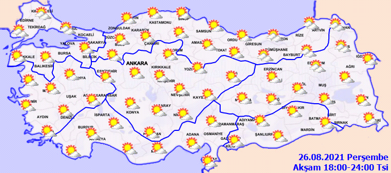 Meteorolojiden kritik uyarı: Güneş çarpmalarına dikkat! Hava bugün nasıl olacak 26 Ağustos 2021 Perşembe?