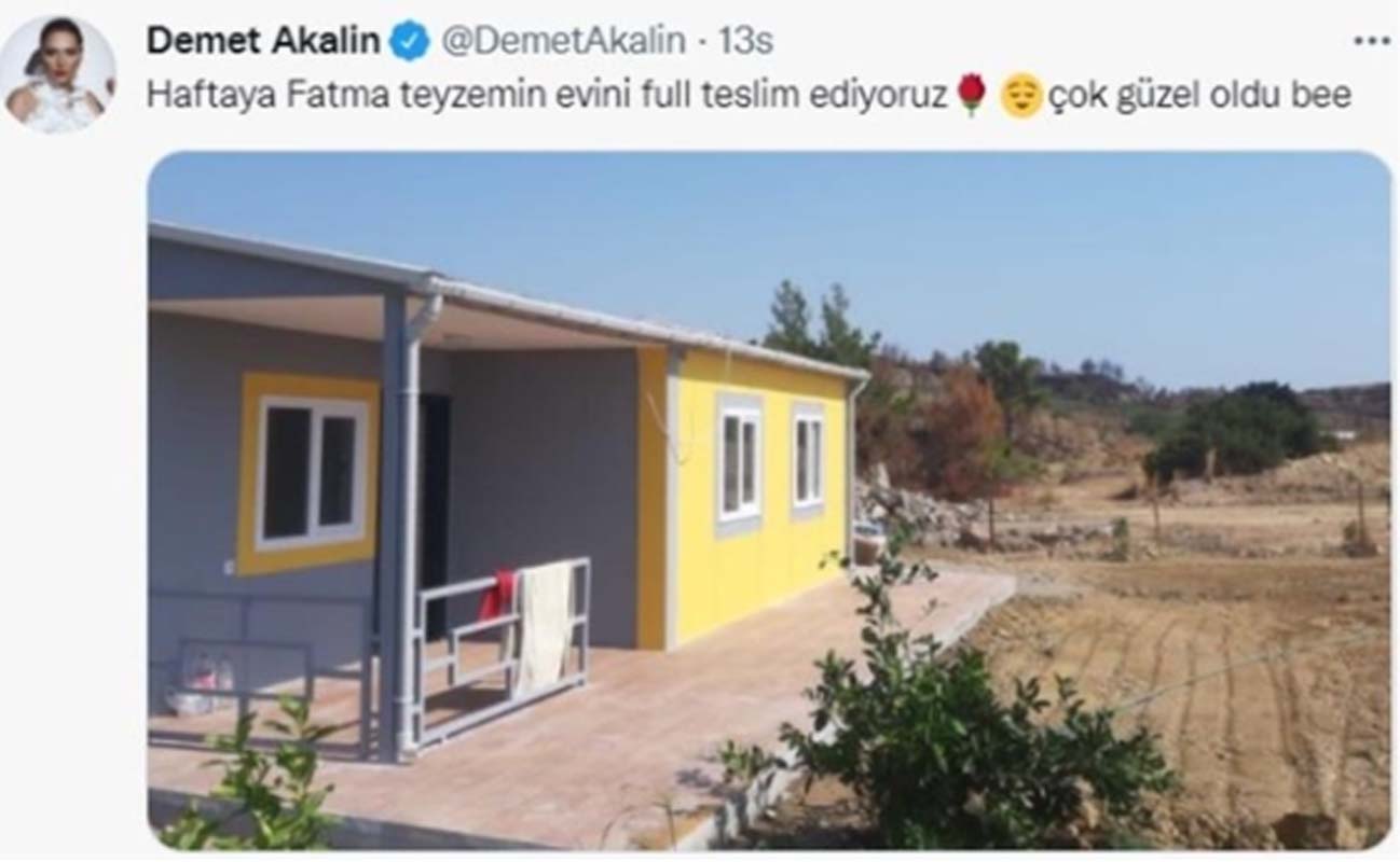 Demet Akalın sözünü tuttu! Sosyal medya hesabında müjdeyi paylaştı! Fatma Öksüzoğlu'nun evi hazır