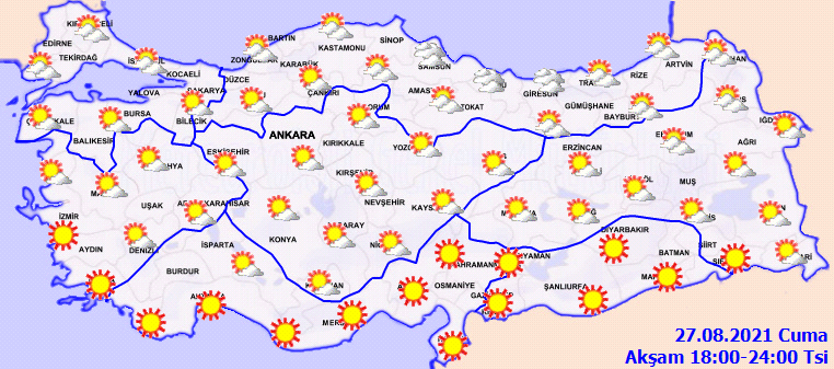 Meteoroloji duyurdu: Sıcaklıklar 4 ila 8 derece artacak! Hava bugün nasıl olacak 27 Ağustos 2021 Cuma?
