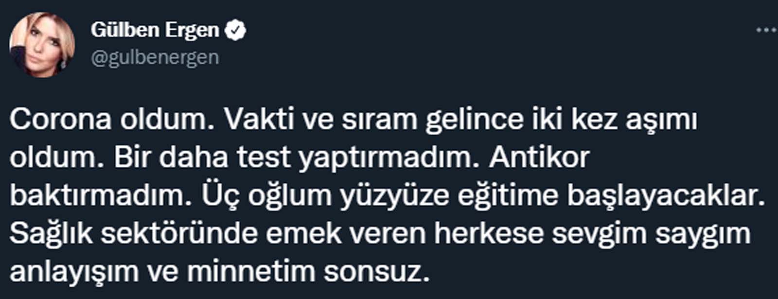 Yazdıkları yanlış anlaşılan Gülben Ergen İmdat diyerek açıklamada bulundu: Corona değilim yahu
