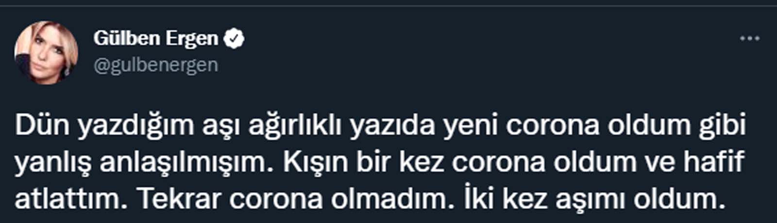 Yazdıkları yanlış anlaşılan Gülben Ergen İmdat diyerek açıklamada bulundu: Corona değilim yahu