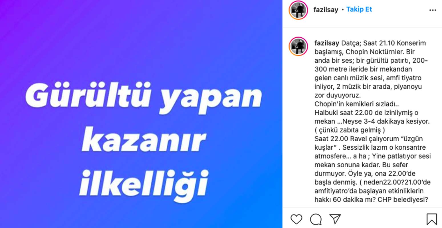 Fazıl Say çılgına döndü! CHP'li belediyelere sitemini sosyal medya hesabından paylaştı: Cehennem bu! CHP'li belediye nerede?
