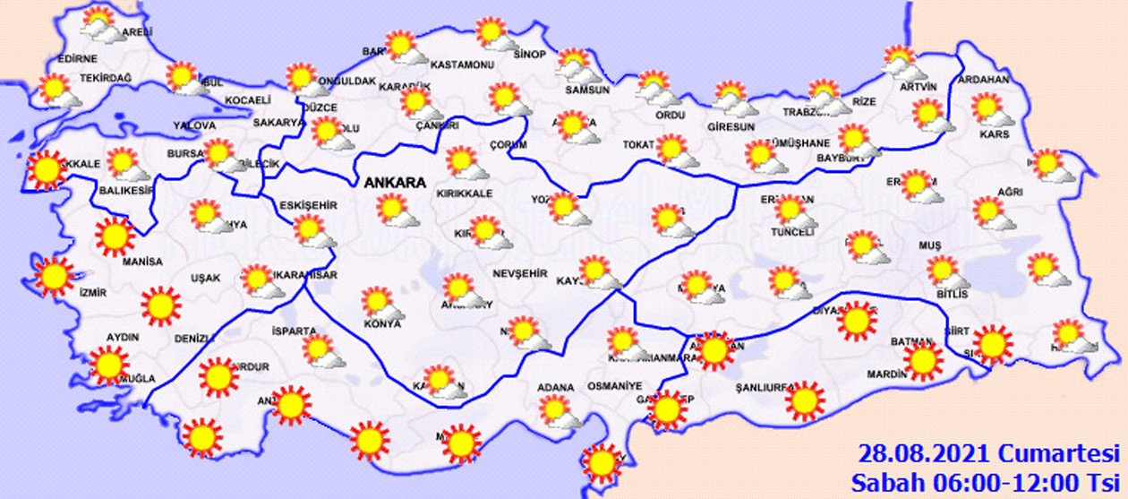 Meteorolojiden uyarı: Kavurucu sıcaklar geri döndü! Bugün hava nasıl olacak 28 Ağustos 2021 Cumartesi?