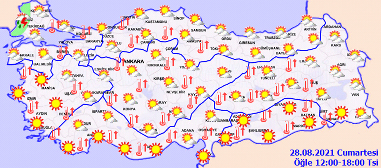 Meteorolojiden uyarı: Kavurucu sıcaklar geri döndü! Bugün hava nasıl olacak 28 Ağustos 2021 Cumartesi?