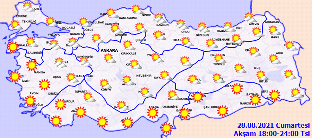 Meteorolojiden uyarı: Kavurucu sıcaklar geri döndü! Bugün hava nasıl olacak 28 Ağustos 2021 Cumartesi?