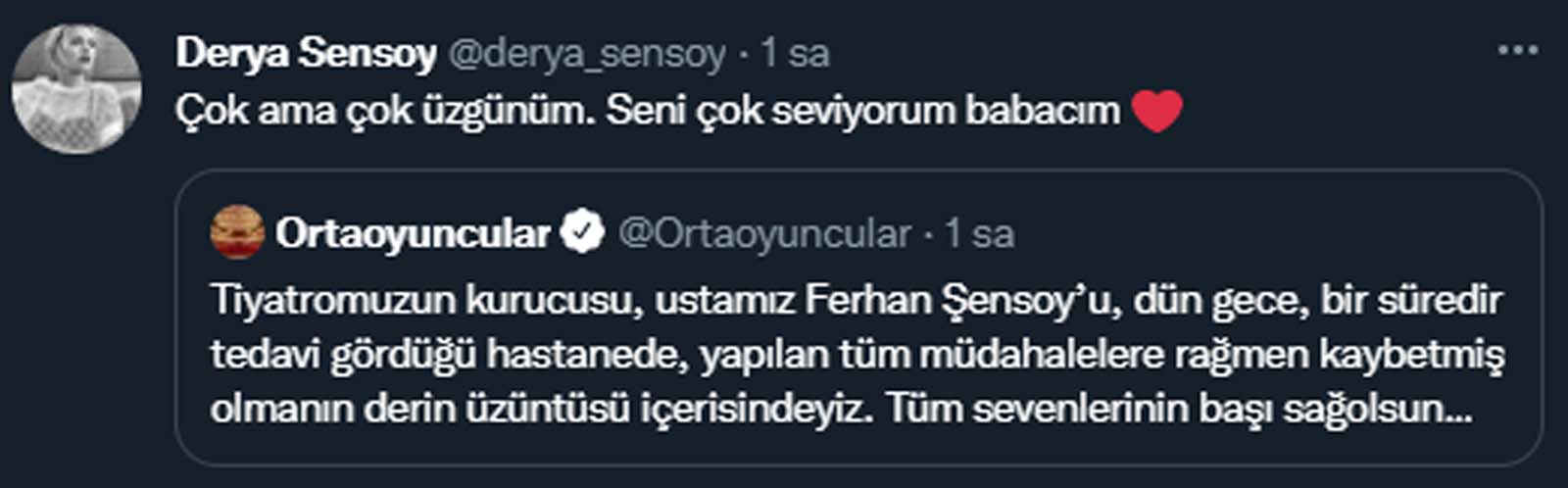 Ölümüyle herkesi üzüntüye boğdu! İşte eski eşi Derya Baykal ve kızlarının Ferhan Şensoy'a yürek burkan vedası...