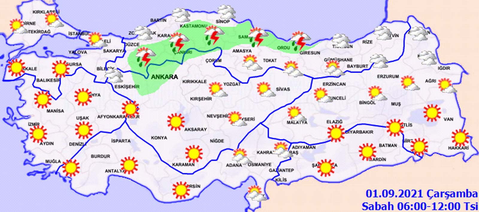 Meteoroloji uyardı: O illerde yaşayanlar dikkat! Yağışlar kuvvetli olacak! 1 Eylül 2021 Çarşamba il il hava durumu