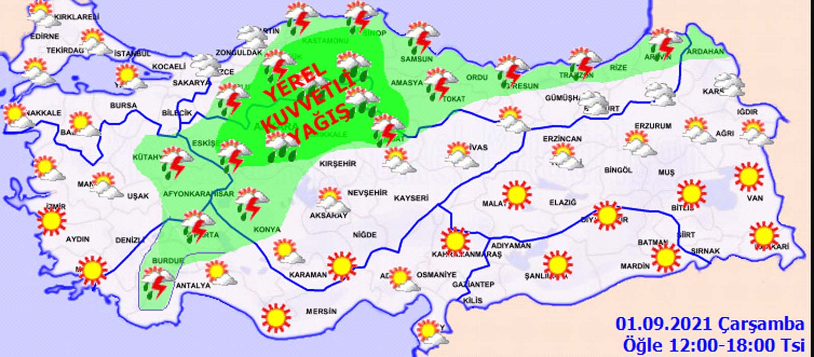 Meteoroloji uyardı: O illerde yaşayanlar dikkat! Yağışlar kuvvetli olacak! 1 Eylül 2021 Çarşamba il il hava durumu