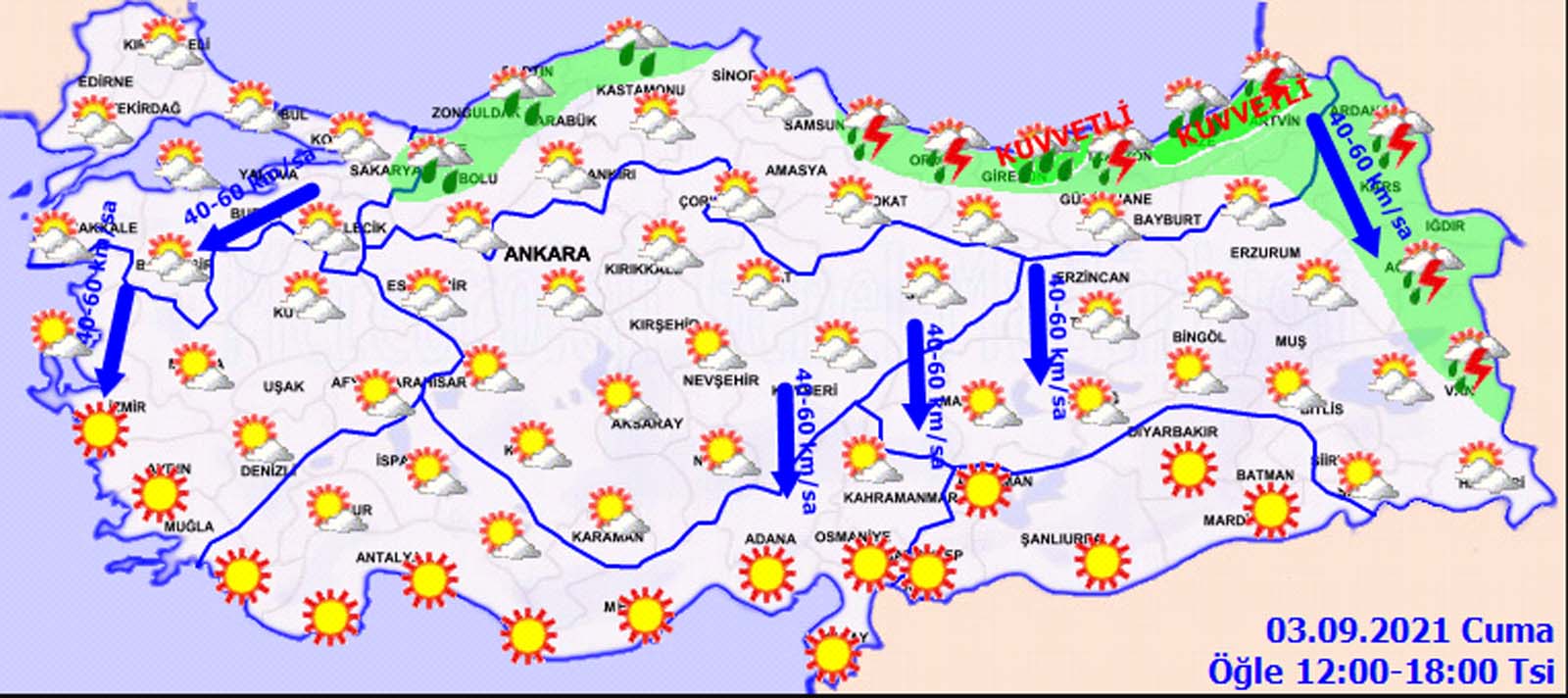 Meteoroloji uyardı: Ani sel ve su baskınların dikkat! 3 Eylül 2021 Cuma hava durumu
