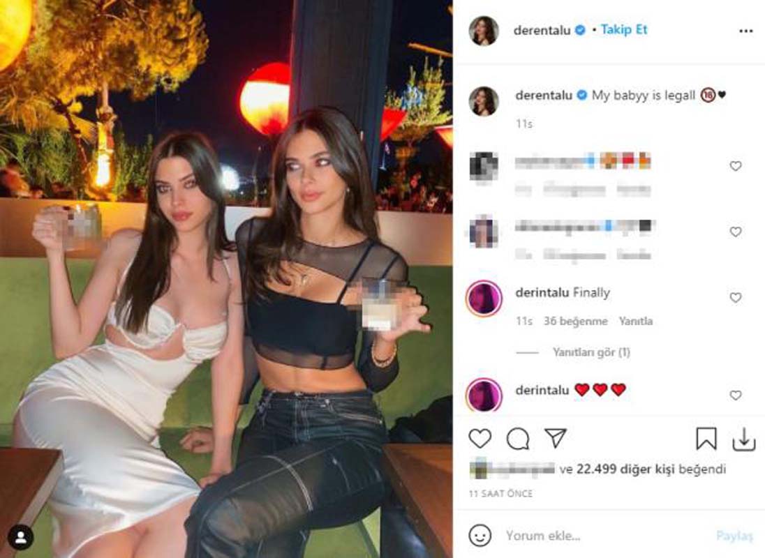 Defne Samyeli'nin kızları durmak bilmiyor! Deren Talu Bebeğim artık yasal diyerek paylaştı! Derin Talu 18'ine basar basmaz soluğu bakın nerede aldı! 