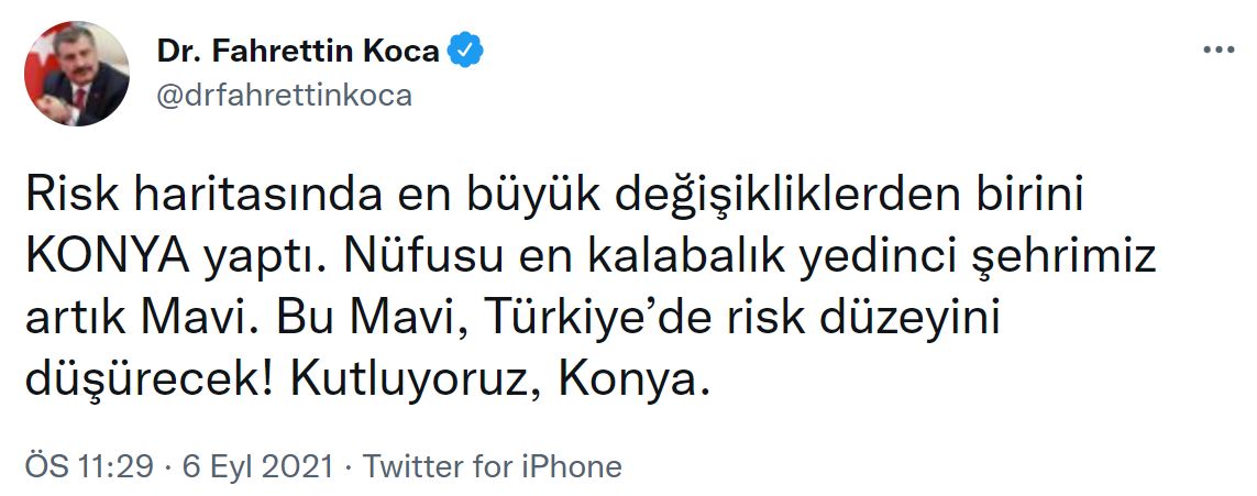 Son dakika | Bakan Koca'dan flaş paylaşım: Bu mavi, Türkiye’de risk düzeyini düşürecek