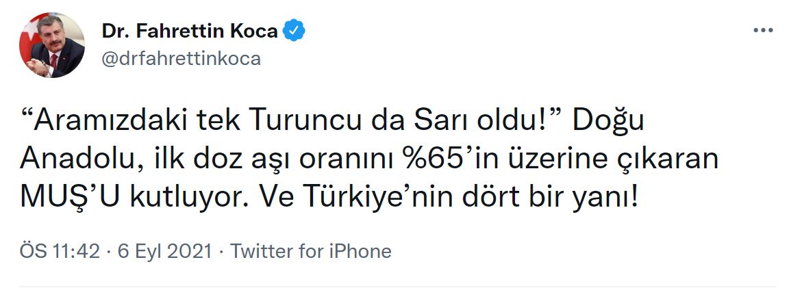 Son dakika | Bakan Koca'dan flaş paylaşım: Bu mavi, Türkiye’de risk düzeyini düşürecek