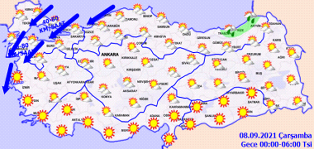 Hava sıcaklıkları bir artıyor bir düşüyor, o illerde ise sağanak tehlikesi sürüyor! Hava bugün nasıl olacak 7 Eylül 2021 Salı?