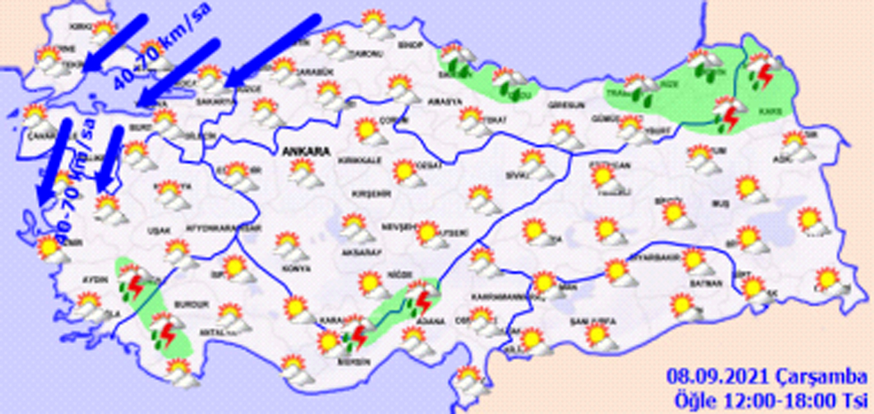 Sağanak yağış sürecek mi? Meteoroloji verilerini açıkladı! Hava bugün nasıl olacak 8 Eylül 2021 Çarşamba?