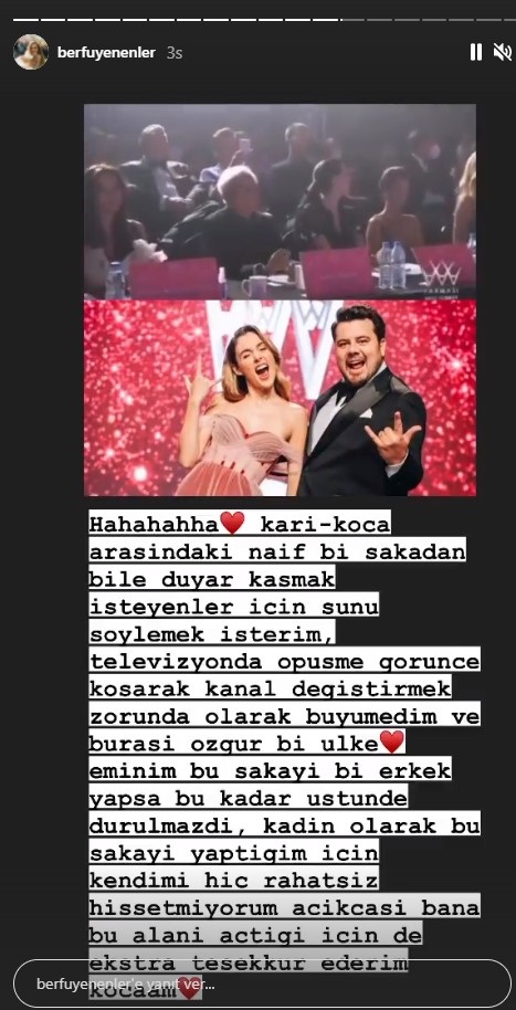 Eleştiri yağmuruna tutulan Berfu Yenenler'e, kocası Eser Yenenler'den tam destek: "Ahlak bekçiliğini bırakın ve..."