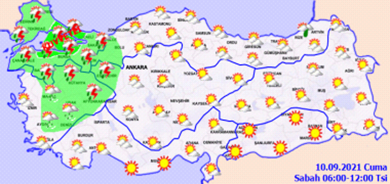 Meteoroloji açıkladı: 4 bölgede sağanak yağış bekleniyor! Hava bugün nasıl olacak 10 Eylül 2021 Cuma?